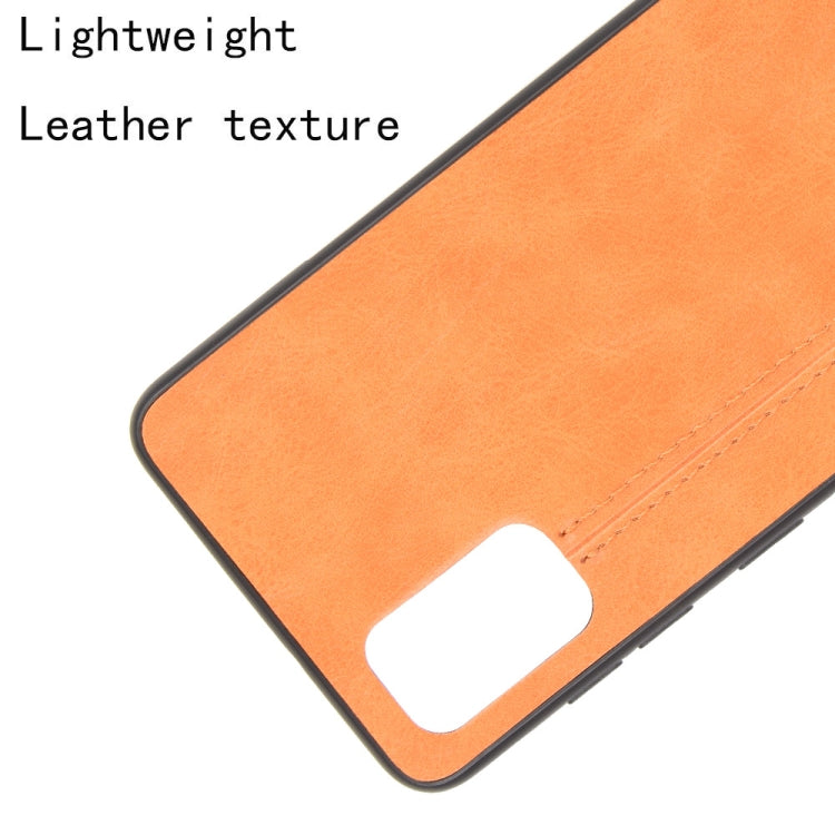 For Samsung Galaxy A41 Shockproof Sewing Cow Pattern Skin PC + PU + TPU Case