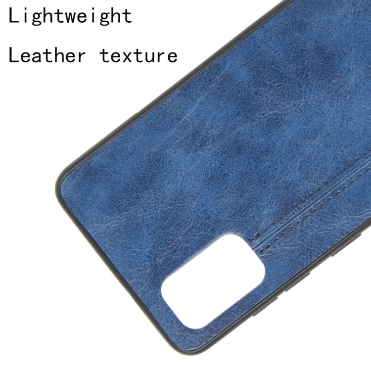 For Samsung Galaxy A41 Shockproof Sewing Cow Pattern Skin PC + PU + TPU Case