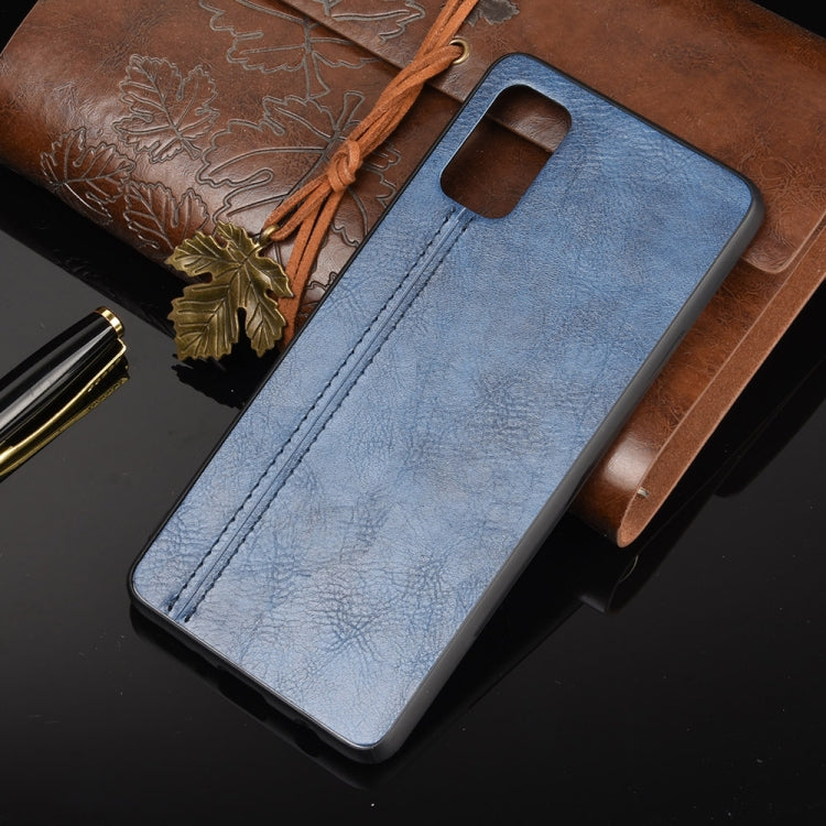 For Samsung Galaxy A41 Shockproof Sewing Cow Pattern Skin PC + PU + TPU Case