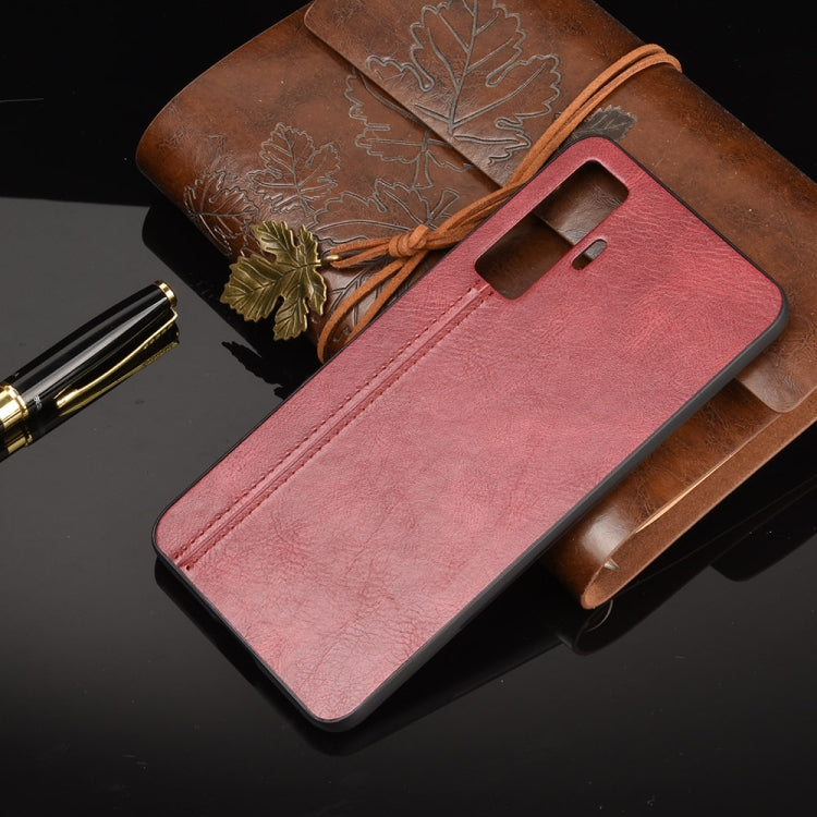 For Vivo X50 Shockproof Sewing Cow Pattern Skin PC + PU + TPU Case