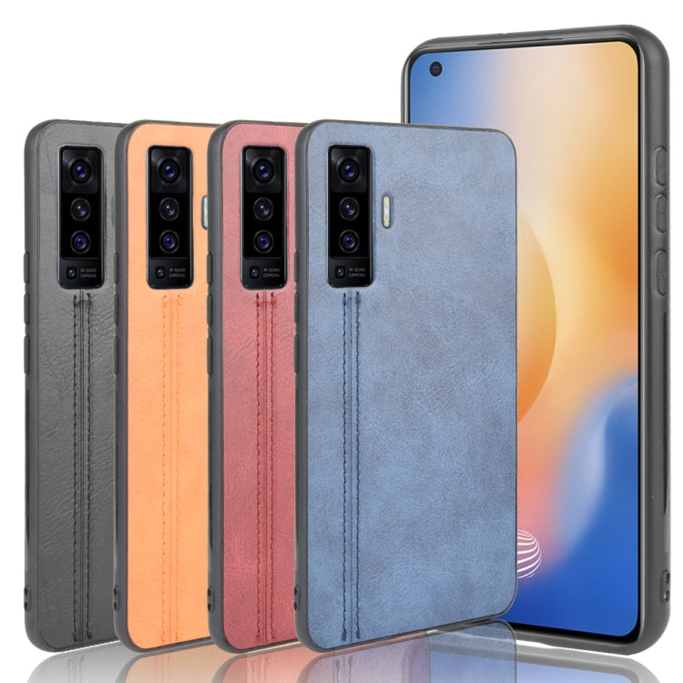 For Vivo X50 Shockproof Sewing Cow Pattern Skin PC + PU + TPU Case