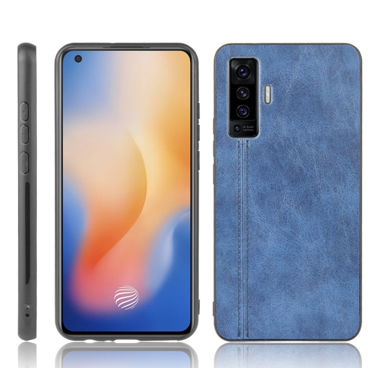 For Vivo X50 Shockproof Sewing Cow Pattern Skin PC + PU + TPU Case