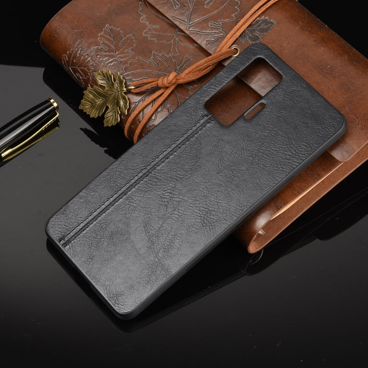 For Vivo X50 Pro Shockproof Sewing Cow Pattern Skin PC + PU + TPU Case
