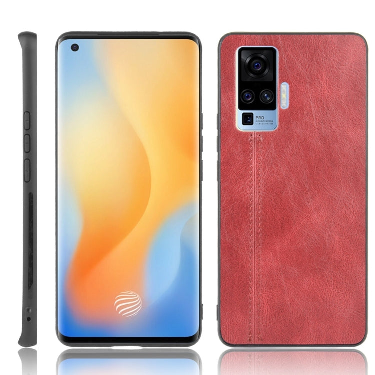 For Vivo X50 Pro Shockproof Sewing Cow Pattern Skin PC + PU + TPU Case