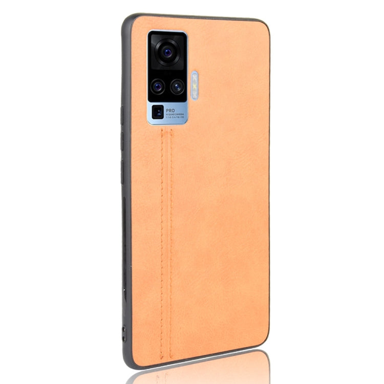 For Vivo X50 Pro Shockproof Sewing Cow Pattern Skin PC + PU + TPU Case