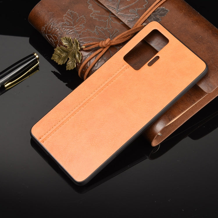 For Vivo X50 Pro Shockproof Sewing Cow Pattern Skin PC + PU + TPU Case