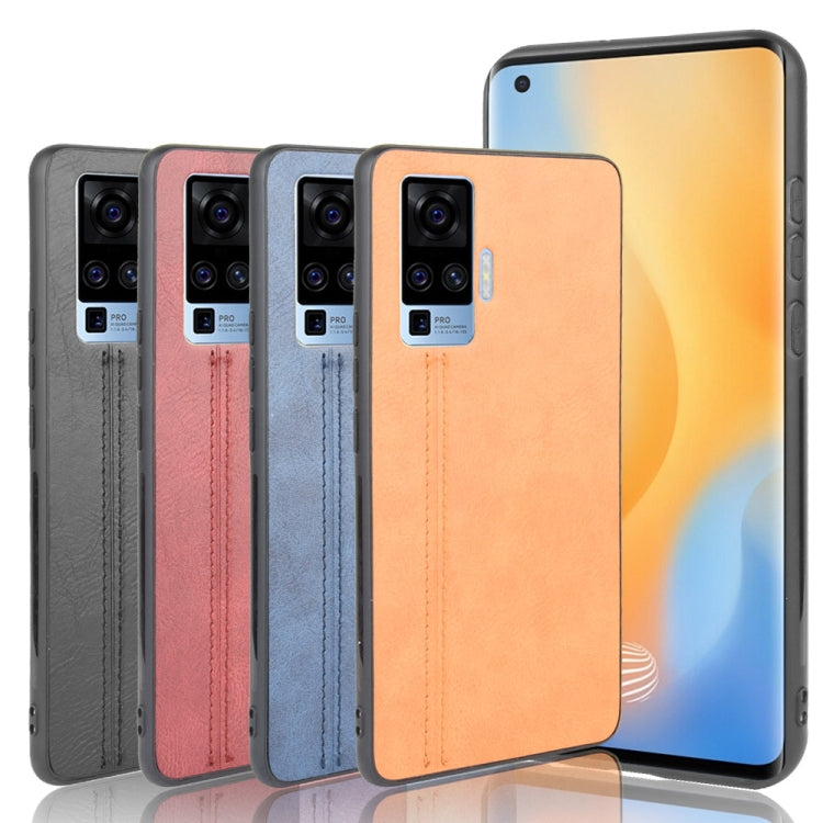 For Vivo X50 Pro Shockproof Sewing Cow Pattern Skin PC + PU + TPU Case