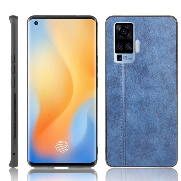 For Vivo X50 Pro Shockproof Sewing Cow Pattern Skin PC + PU + TPU Case