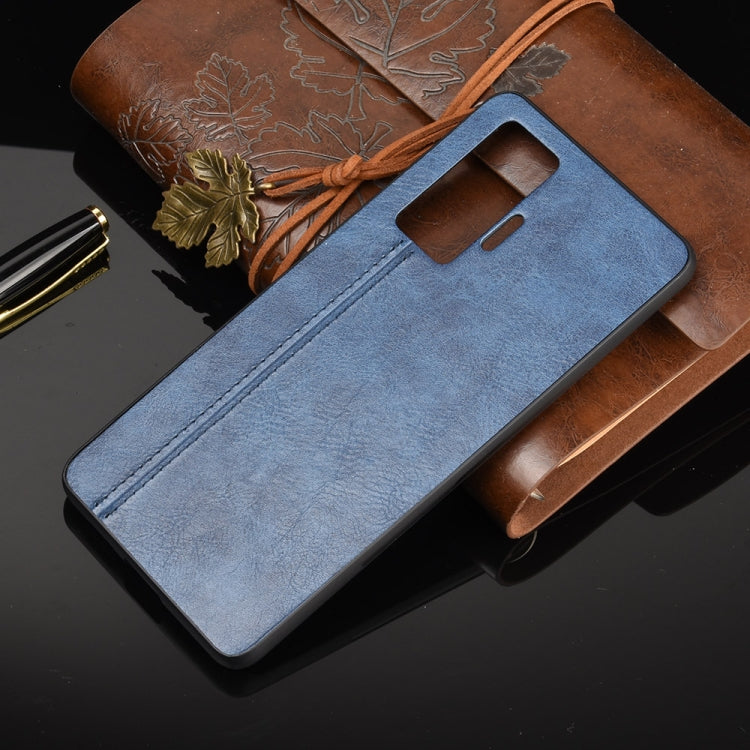 For Vivo X50 Pro Shockproof Sewing Cow Pattern Skin PC + PU + TPU Case