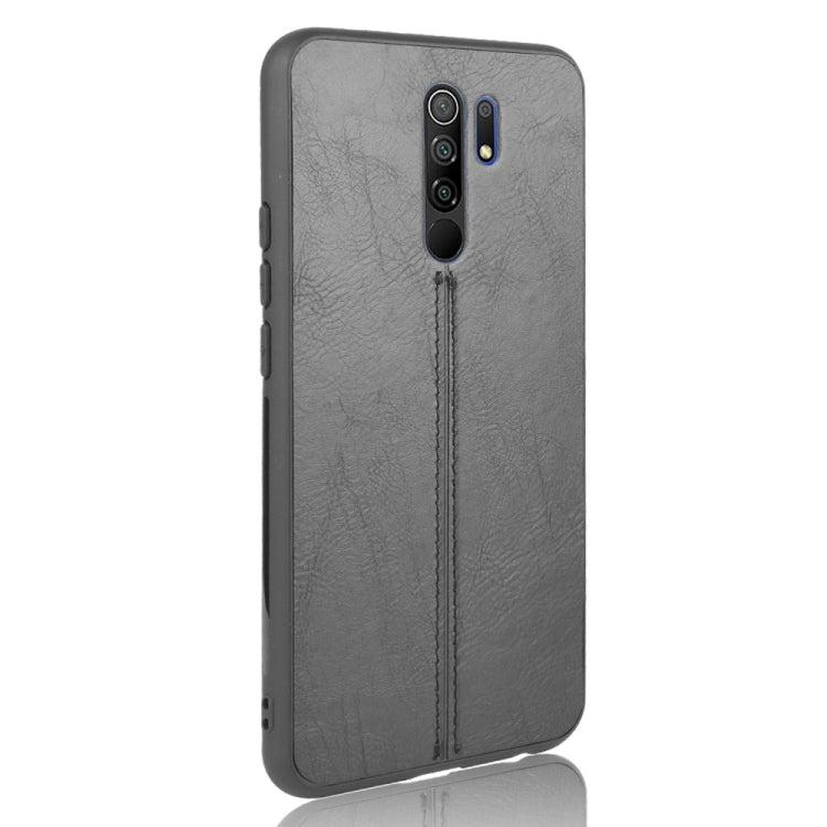 For Xiaomi Redmi 9 Shockproof Sewing Cow Pattern Skin PC + PU + TPU Case