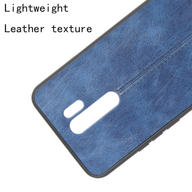 For Xiaomi Redmi 9 Shockproof Sewing Cow Pattern Skin PC + PU + TPU Case
