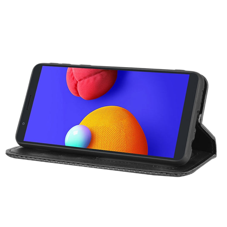 For Samsung Galaxy A01 Core / M01 Core Magnetic Buckle Retro Crazy Horse Texture Horizontal Flip Leather Case with Holder & Card Slots & Photo Frame