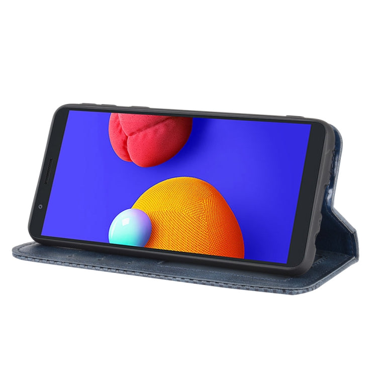 For Samsung Galaxy A01 Core / M01 Core Magnetic Buckle Retro Crazy Horse Texture Horizontal Flip Leather Case with Holder & Card Slots & Photo Frame