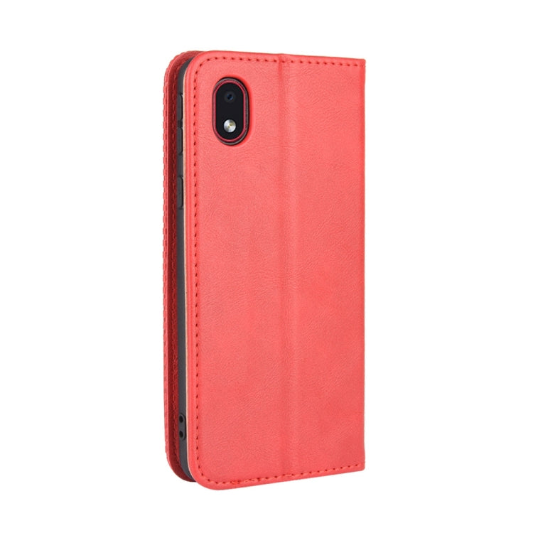 For Samsung Galaxy A01 Core / M01 Core Magnetic Buckle Retro Crazy Horse Texture Horizontal Flip Leather Case with Holder & Card Slots & Photo Frame