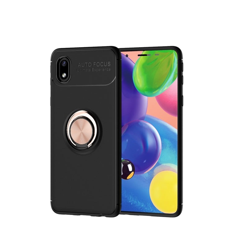 For Samsung Galaxy A01 Core Metal Ring Holder 360 Degree Rotating TPU Case