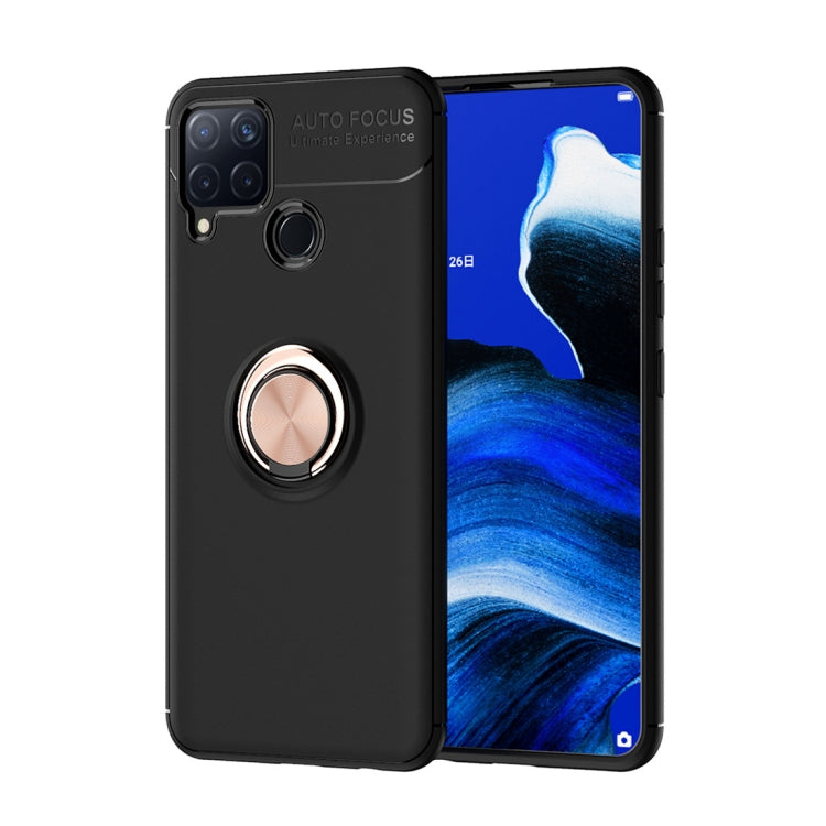 For OPPO Realme C15 Metal Ring Holder 360 Degree Rotating TPU Case