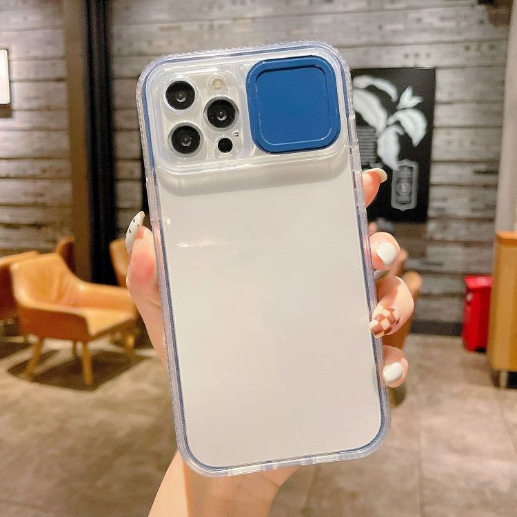For iPhone 13 Pro 3 in 1 TPU + PC Transparent Phone Case with Sliding Camera Cover