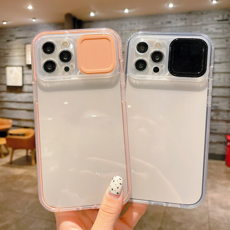 For iPhone 13 Pro Max 3 in 1 TPU + PC Transparent Phone Case with Sliding Camera Cover