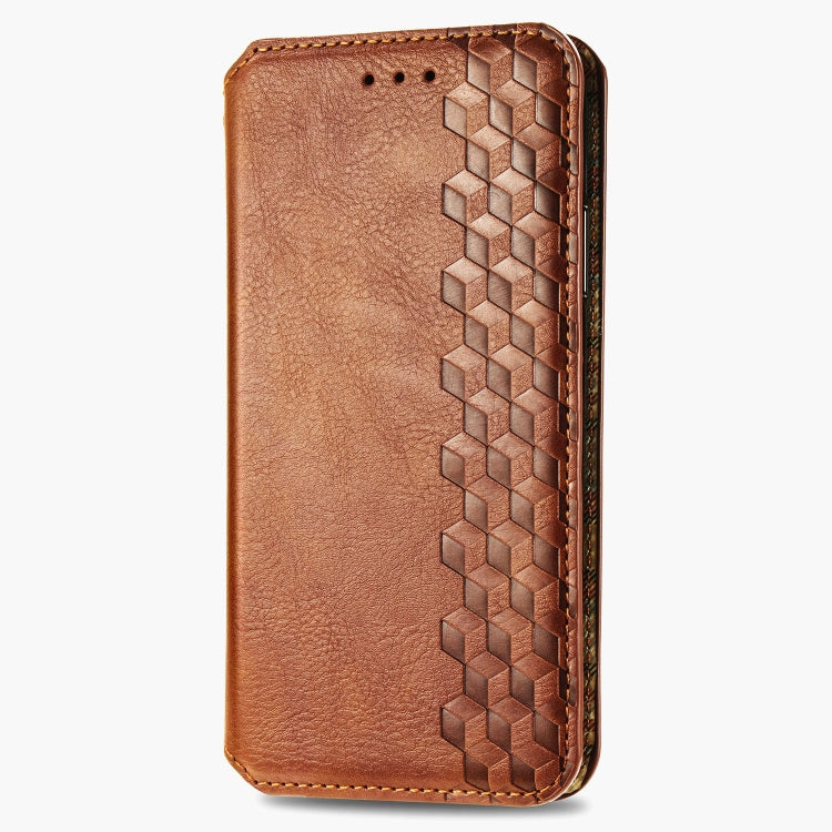 For Samsung Galaxy A10 Cubic Grid Pressed Horizontal Flip Magnetic Leather Case with Holder & Card Slots & Wallet