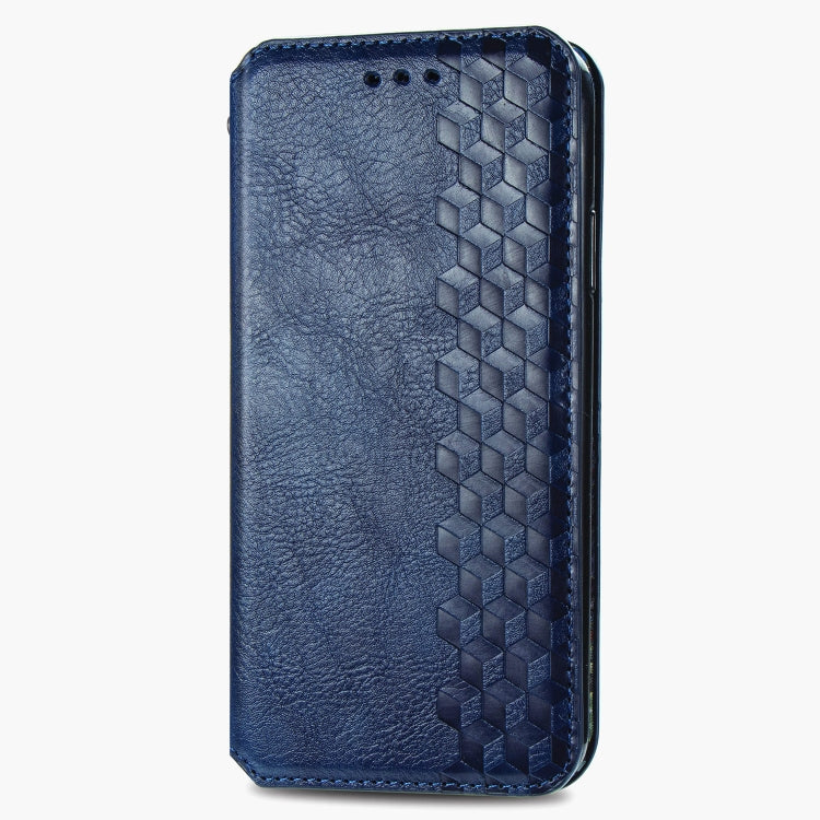 For Samsung Galaxy A10 Cubic Grid Pressed Horizontal Flip Magnetic Leather Case with Holder & Card Slots & Wallet
