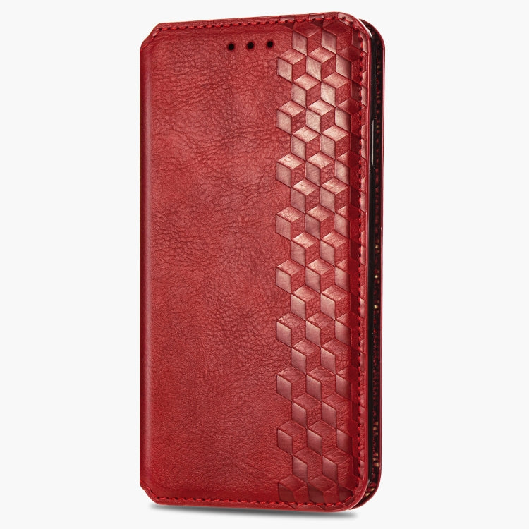 For Samsung Galaxy A11/M11 Cubic Grid Pressed Horizontal Flip Magnetic Leather Case with Holder & Card Slots & Wallet