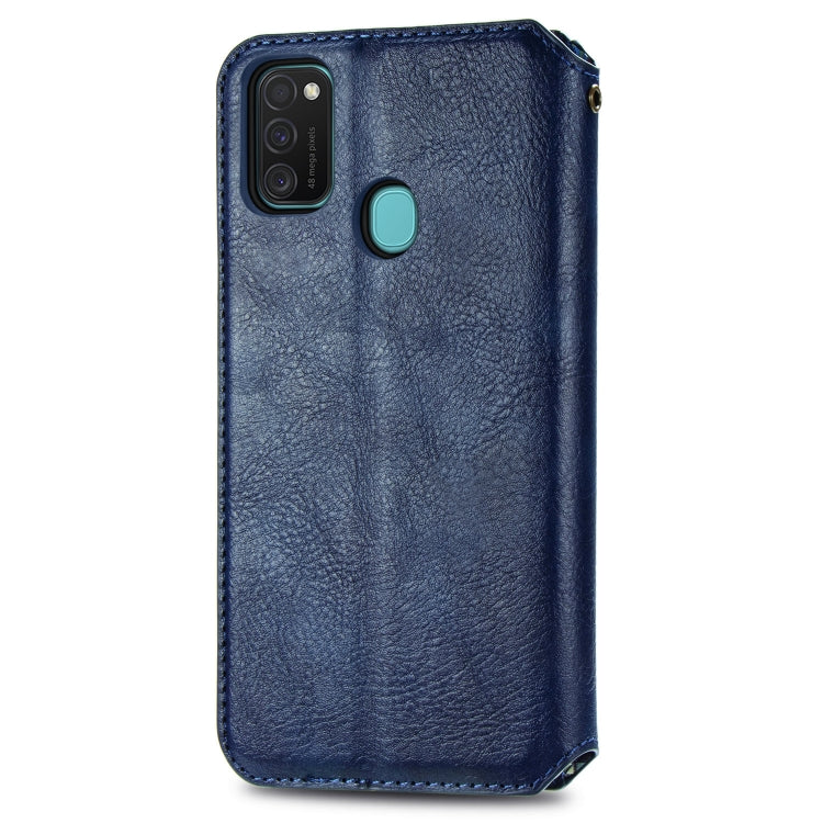 For Samsung Galaxy M21/M30s Cubic Grid Pressed Horizontal Flip Magnetic Leather Case with Holder & Card Slots & Wallet
