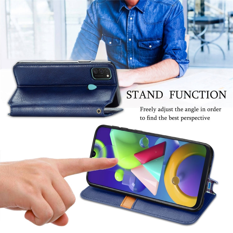 For Samsung Galaxy M21/M30s Cubic Grid Pressed Horizontal Flip Magnetic Leather Case with Holder & Card Slots & Wallet