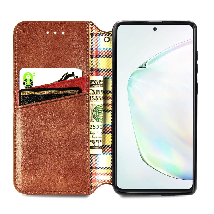 For Galaxy Note 10 Lite/A81/M60S Cubic Grid Pressed Horizontal Flip Magnetic Leather Case with Holder & Card Slots & Wallet