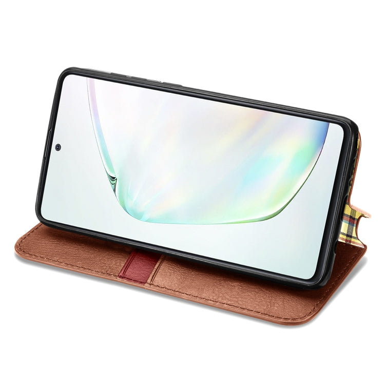 For Galaxy Note 10 Lite/A81/M60S Cubic Grid Pressed Horizontal Flip Magnetic Leather Case with Holder & Card Slots & Wallet