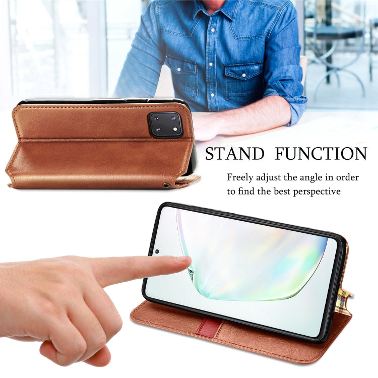 For Galaxy Note 10 Lite/A81/M60S Cubic Grid Pressed Horizontal Flip Magnetic Leather Case with Holder & Card Slots & Wallet
