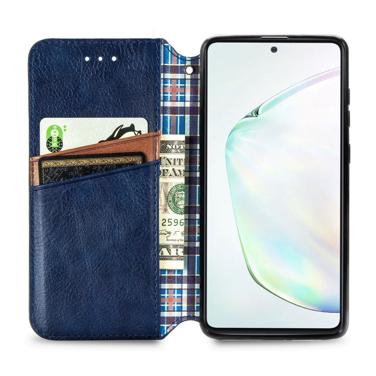 For Galaxy Note 10 Lite/A81/M60S Cubic Grid Pressed Horizontal Flip Magnetic Leather Case with Holder & Card Slots & Wallet