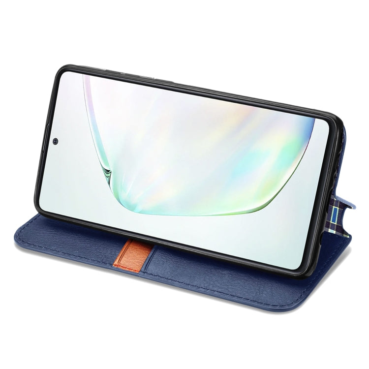 For Galaxy Note 10 Lite/A81/M60S Cubic Grid Pressed Horizontal Flip Magnetic Leather Case with Holder & Card Slots & Wallet
