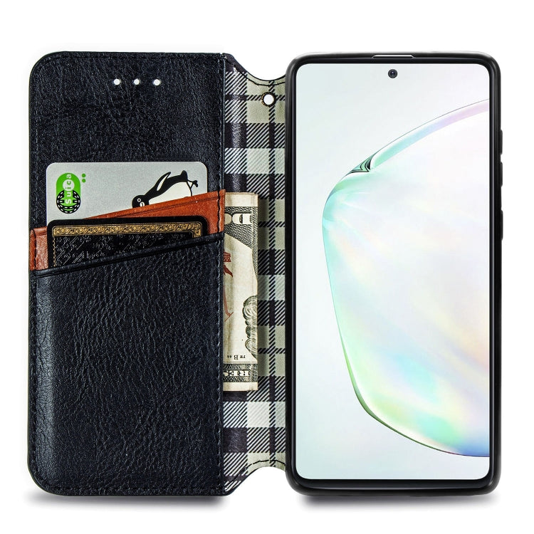 For Galaxy Note 10 Lite/A81/M60S Cubic Grid Pressed Horizontal Flip Magnetic Leather Case with Holder & Card Slots & Wallet