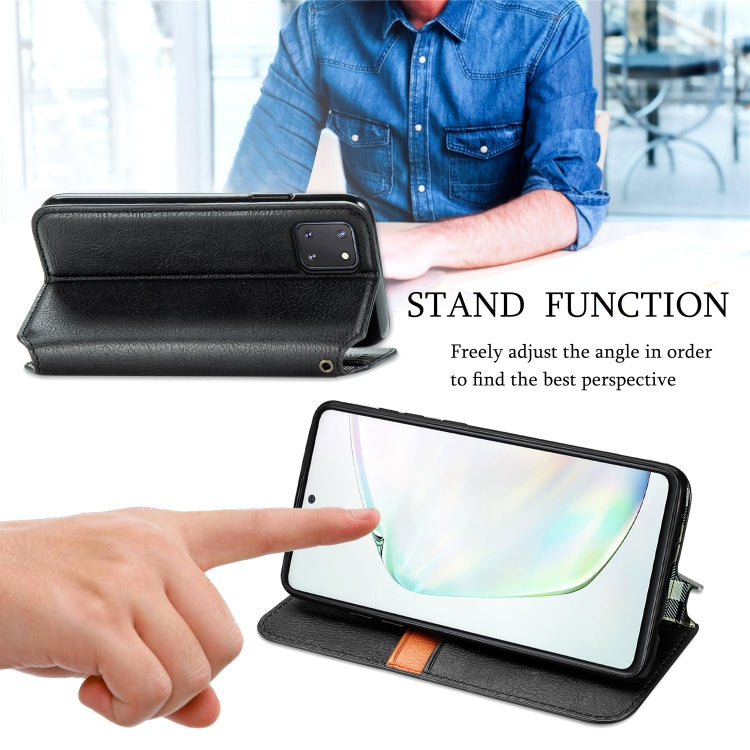 For Galaxy Note 10 Lite/A81/M60S Cubic Grid Pressed Horizontal Flip Magnetic Leather Case with Holder & Card Slots & Wallet