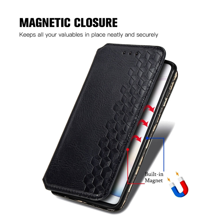 For Galaxy Note 10 Lite/A81/M60S Cubic Grid Pressed Horizontal Flip Magnetic Leather Case with Holder & Card Slots & Wallet