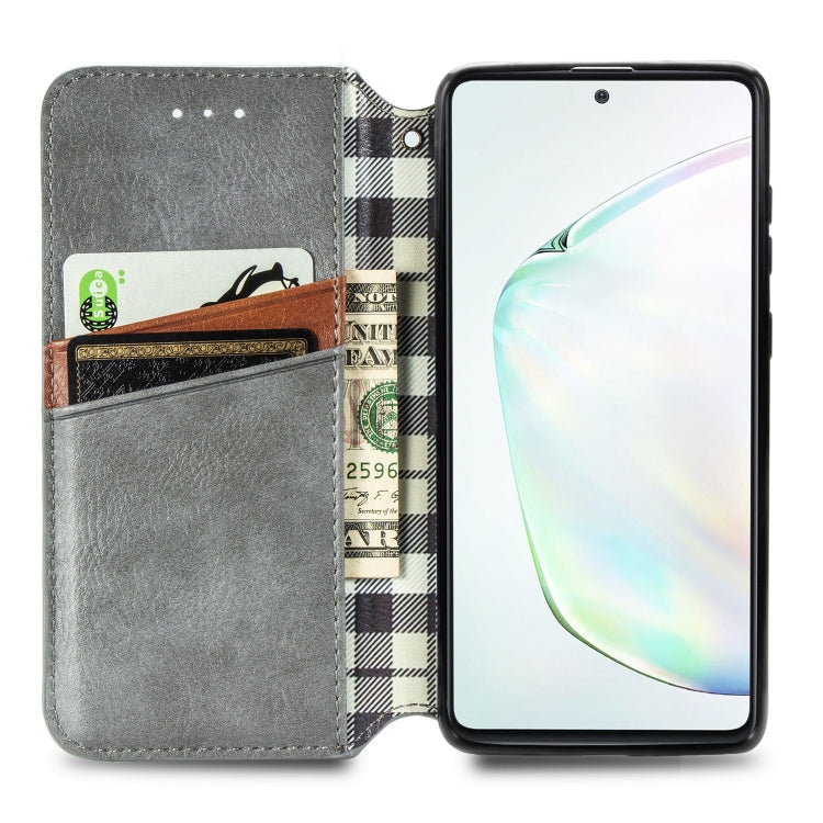 For Galaxy Note 10 Lite/A81/M60S Cubic Grid Pressed Horizontal Flip Magnetic Leather Case with Holder & Card Slots & Wallet