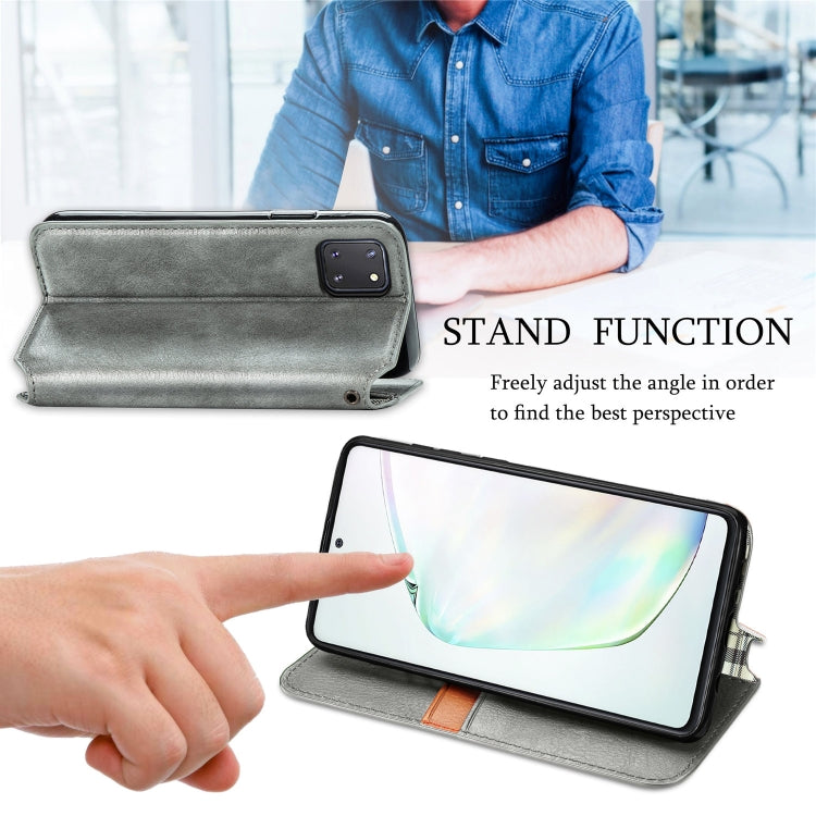 For Galaxy Note 10 Lite/A81/M60S Cubic Grid Pressed Horizontal Flip Magnetic Leather Case with Holder & Card Slots & Wallet