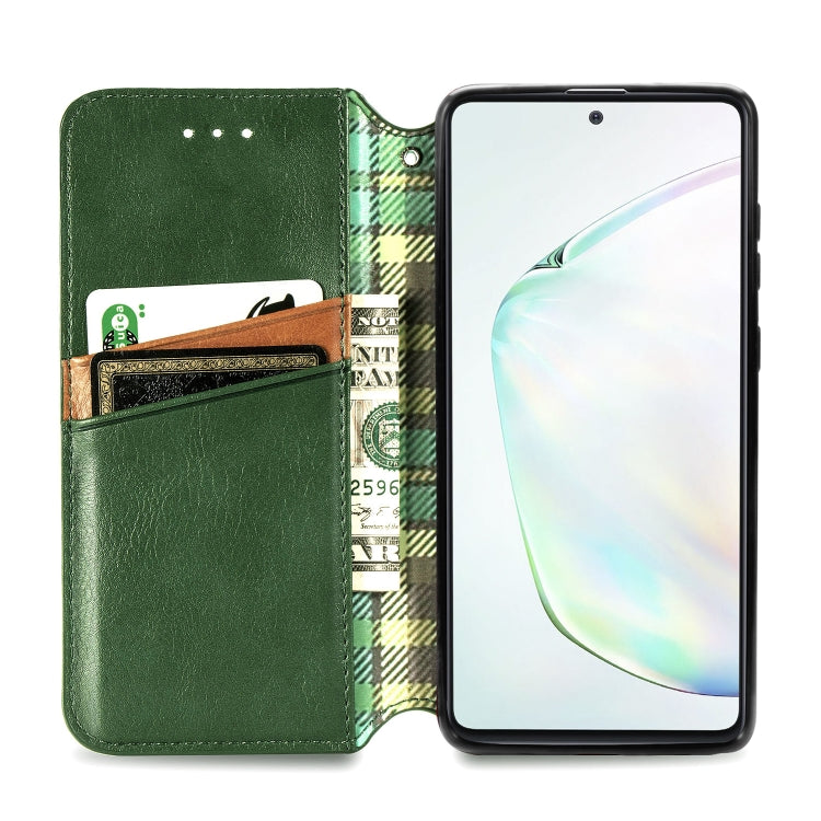 For Galaxy Note 10 Lite/A81/M60S Cubic Grid Pressed Horizontal Flip Magnetic Leather Case with Holder & Card Slots & Wallet