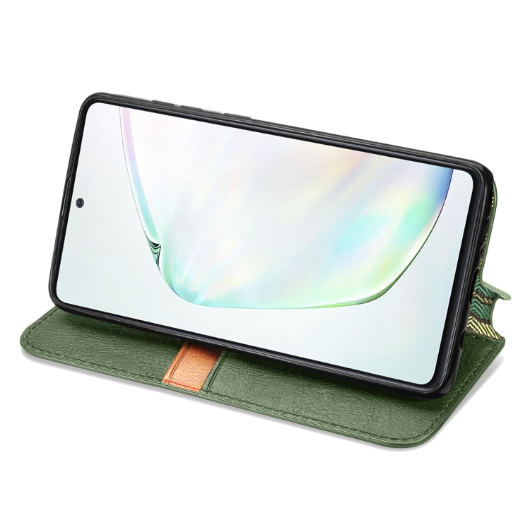For Galaxy Note 10 Lite/A81/M60S Cubic Grid Pressed Horizontal Flip Magnetic Leather Case with Holder & Card Slots & Wallet