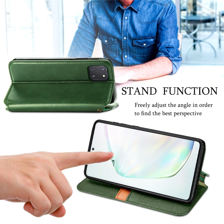 For Galaxy Note 10 Lite/A81/M60S Cubic Grid Pressed Horizontal Flip Magnetic Leather Case with Holder & Card Slots & Wallet