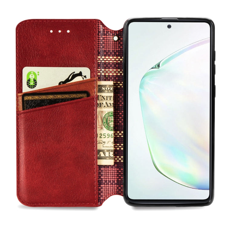For Galaxy Note 10 Lite/A81/M60S Cubic Grid Pressed Horizontal Flip Magnetic Leather Case with Holder & Card Slots & Wallet