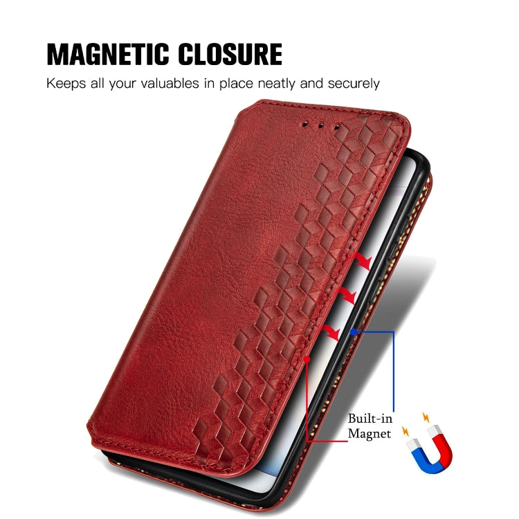 For Galaxy Note 10 Lite/A81/M60S Cubic Grid Pressed Horizontal Flip Magnetic Leather Case with Holder & Card Slots & Wallet