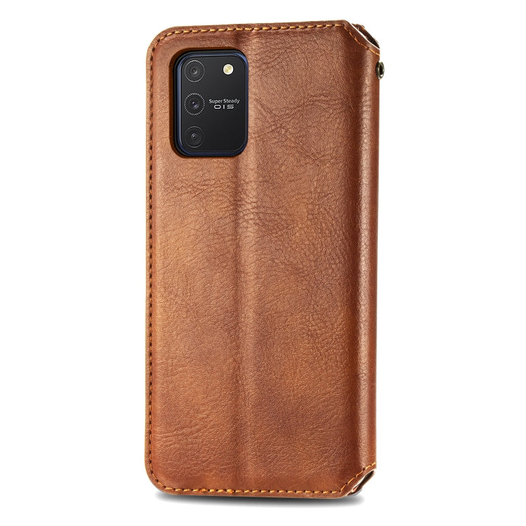 For Galaxy M80S/A91/S10 Lite Cubic Grid Pressed Horizontal Flip Magnetic Leather Case with Holder & Card Slots & Wallet