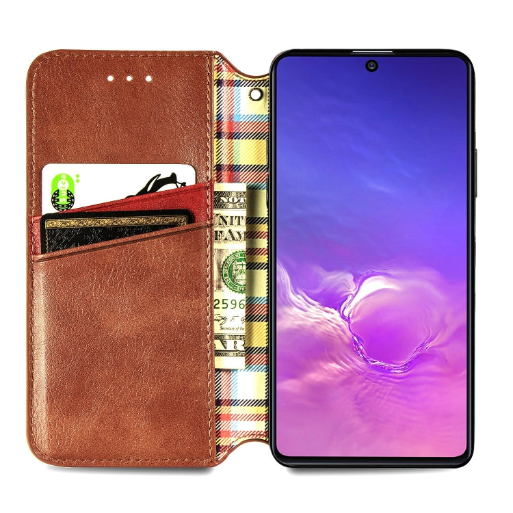 For Galaxy M80S/A91/S10 Lite Cubic Grid Pressed Horizontal Flip Magnetic Leather Case with Holder & Card Slots & Wallet