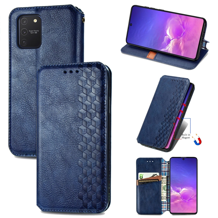 For Galaxy M80S/A91/S10 Lite Cubic Grid Pressed Horizontal Flip Magnetic Leather Case with Holder & Card Slots & Wallet
