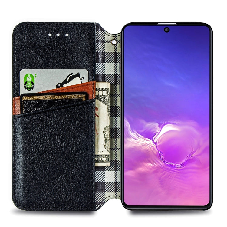 For Galaxy M80S/A91/S10 Lite Cubic Grid Pressed Horizontal Flip Magnetic Leather Case with Holder & Card Slots & Wallet