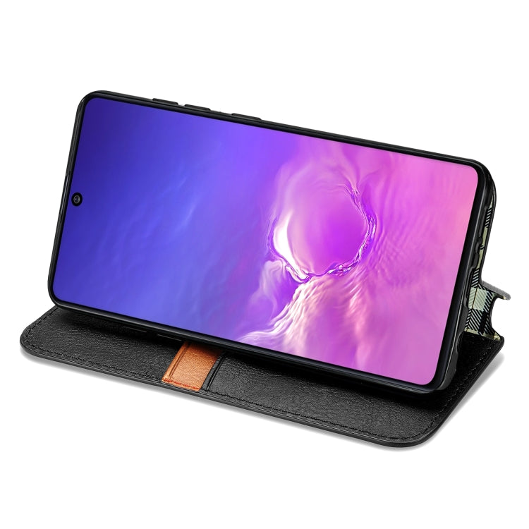 For Galaxy M80S/A91/S10 Lite Cubic Grid Pressed Horizontal Flip Magnetic Leather Case with Holder & Card Slots & Wallet