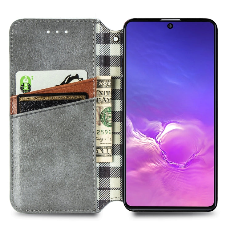 For Galaxy M80S/A91/S10 Lite Cubic Grid Pressed Horizontal Flip Magnetic Leather Case with Holder & Card Slots & Wallet