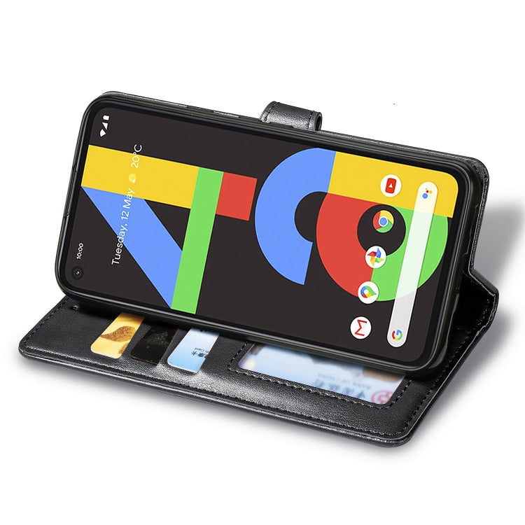 For Google Pixel 4A Retro Solid Color Leather Buckle Phone Case with Lanyard & Photo Frame & Card Slot & Wallet & Stand Function