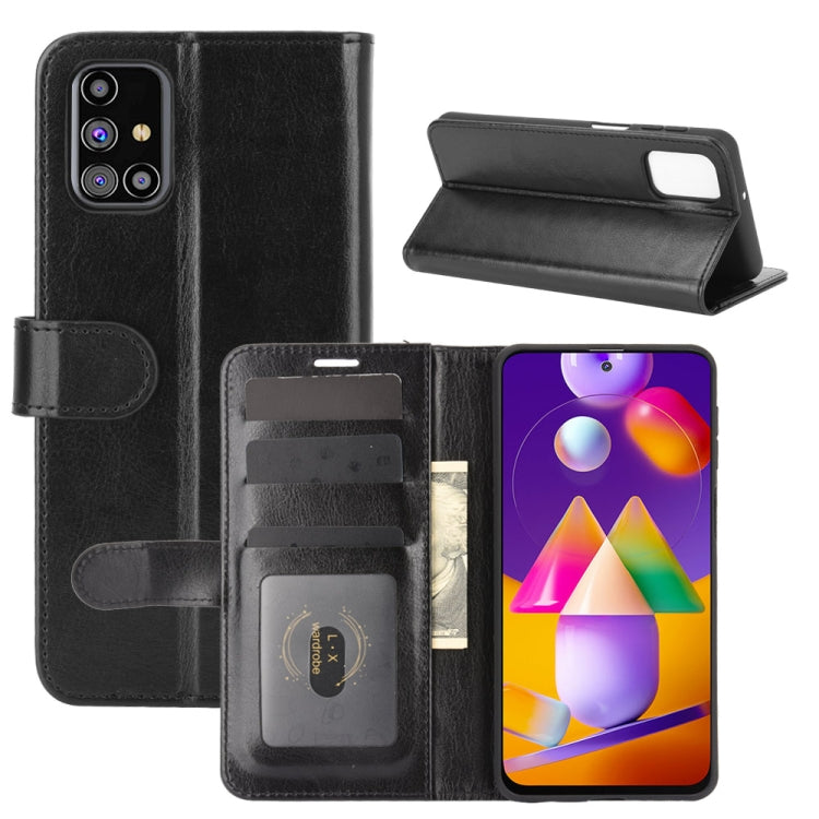 For Samsung Galaxy M31s R64 Texture Single Horizontal Flip Protective Case with Holder & Card Slots & Wallet & Photo Frame